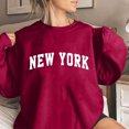 thumbnail image 2 of Womens Casual Letter Graphic Print Plus Size Sweatshirt Solid Color Round Neck Long Sleeve Pullover Tunic Tops Loose Tee T Shirts, 2 of 3