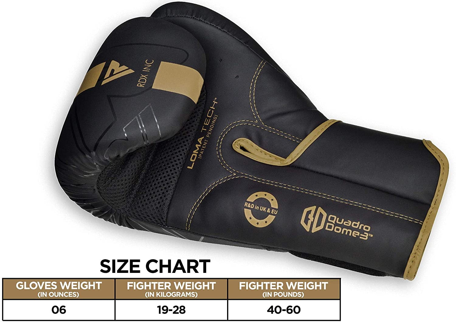 RDX Kids Boxing Gloves, Muay Thai Boxing Gloves for Kids, Maya Hide Leather Sparring Combat Gloves, KARA Patent Training Mitt, MMA, Golden,6oz