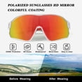 thumbnail image 5 of LINVO Polarized Sport Shield Orange Mirrored Wraparound Cycling Fishing Sunglasses for Men Women UV 400 Shades, 5 of 7