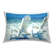 Stupell Industries Beach Chairs on Shore Decorative Printed Throw Pillow, 14 x 20
