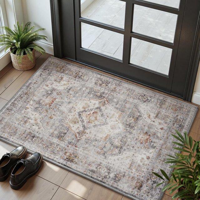 -Runner Rug X Rugs for Living Room- Machine Washable Rug-Soft Living Room Rug-Vintage Non Slip Carpet-Rugs for Bedrooms Dining Office