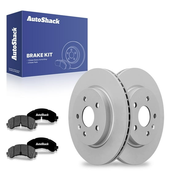 AutoShack Rear Brake Rotors Premium Ceramic Brake Pads | Replacement For 2023 Chevrolet Camaro 2.0L 6.2L V8 RWD | Coated | 6-PC Brake Kit | ArmorStop