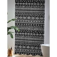 thumbnail image 4 of Sheer Curtains 108 Inches Long, Abstract Boho Semi Sheer Curtains Light Filtering Window Treatment, Modern African Ethnic Geometric Black Privacy Voile Drapes for Living Room Bedroom 52x108 Inch, 4 of 7