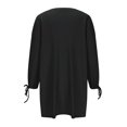 thumbnail image 6 of Mikilon Women New 3/4 Lace Sleeve Pullover Shirts Round Neck Solid Color Casual Blouses, 6 of 7