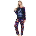 thumbnail image 3 of Family Christmas Pajamas Matching Sets, Navy Lights Christmas Tree Print Family Matching Christmas Pajamas Sets for Women, Men & Couples, 3 of 5