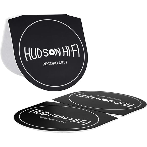 Hudson Hi-Fi 2 Pack Record Mitt Anti Static Record Cleaner & Handler - Record Player Accessories with Soft Microfiber Material for Safe Easy LP Handling and Avoiding Dirty Fingers