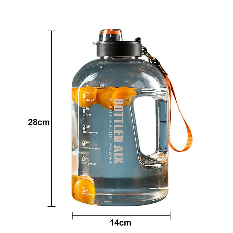 2.2L Large-capacity Water Bottle with Time Marker Portable Fitness Sports Water  Jug Gradient Color Outdoor Exercise Water Cup