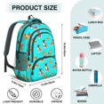 thumbnail image 5 of Boxer and Pizza Blue Pattern Cute School Backpack Bag with Padded Back and Adjustable Shoulder Straps 16.9 X 12.6 X 5.9 Inches, 5 of 5