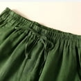 thumbnail image 4 of BKQCNKM Linen Shorts for Women, Gauze Shorts for Women, Flowy Shorts for Women, Casual Elastic Waisted Cotton Shorts with Pockets, Lounge Shorts Women, Green L, 4 of 8