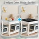 thumbnail image 5 of Kids House Mesa Montessori Pebble Set Infantil de Madera de Abedul y MDF con 2 Sillas, Ideal para Niños Pequeños, Juego, Aprendizaje, Lectura, Diseño Compacto y Seguro (Blanco y Gris), 5 of 11