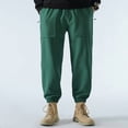 thumbnail image 4 of Styesk Men's Pants Man Solid Color Parsnip Soft Binding Leg Pants Cargo Pants, 4 of 5
