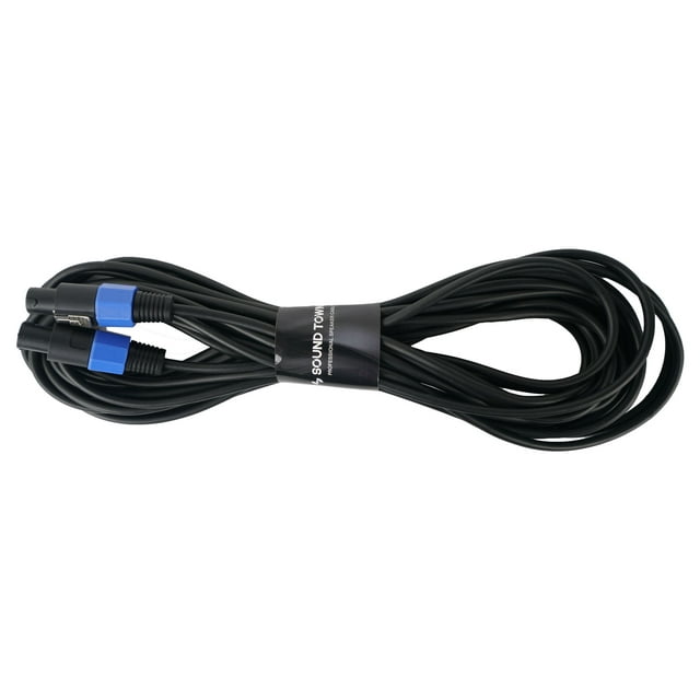 Sound Town Speakon to Speakon Speaker Cable, 50 Feet, 12 Gauge, 2 Conductor, Male to Male (STC-12NN50)