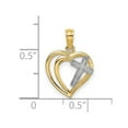 thumbnail image 2 of 10k Gold Double Love Heart With White Religious Faith Cross Inside 18.15x13mm Wide Pendant Necklace for Women, 2 of 2