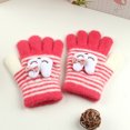 thumbnail image 1 of Guantes para niños, cálidos, de invierno, con forro polar, gruesos, de cinco dedos, multidedos, para niñas, de dedos completos, resistentes al frío, 1 of 6