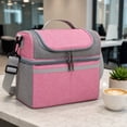 thumbnail image 6 of Portable Lunch Cooler Bag Insulated Lunch Box Tote With Strap Handle Thermal Food Storage Organizer Office Travel Picnic Camping Outdoor Reusable Meal Carrier Storage Bag, 6 of 7