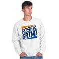 thumbnail image 4 of Rise and Grind Skateboarding Quote Men's Big & Tall Crewneck Sweatshirt Brisco Brands 4X, 4 of 5
