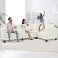 thumbnail image 6 of Modern L-Shaped Sectional Sofa, 4 Seats Modular Couch With Storage Console Cup Holders USB Charging Ports For Living Room Apartment Office, 6 of 15