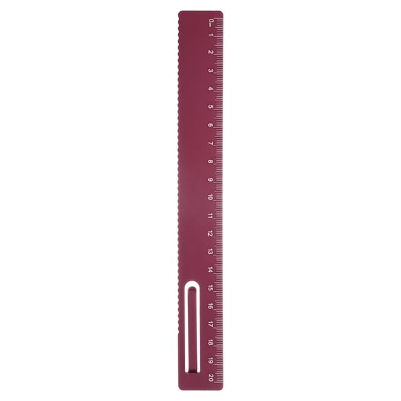 Uxcell Straight Ruler 20cm Metric Metal Aluminum Alloy Measuring Bookmark Clip Ruler Scale Tool for Measure Study Reading Classroom Office, Dark Red