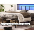 thumbnail image 5 of UHOMEPRO Bed Frame Queen Size with Charging Station & LED Lights, Black Metal Platform Bed Frame Queen Size with Headboard Storage, No Box Spring Needed, 12.8” Under Bed Storage, 5 of 8