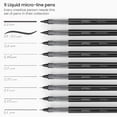 thumbnail image 2 of Bolígrafos de tinta ARTEZA Micro-Line, juego de 9 bolígrafos negros, 2 of 8