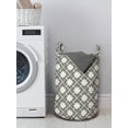 thumbnail image 3 of Abstract Laundry Bag, Geometric Monochrome Modern Pattern with Lines Squares Lattice, Hamper Basket with Handles Drawstring Closure for Laundromats, 13" x 19", Charcoal Grey Eggshell, by Ambesonne, 3 of 4