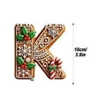 thumbnail image 2 of XEOVHV Gingerbread Alphabet Ornaments for Christmas Tree, 26 Initial Candy Cane Letter Pendant with Berries Pattern,Mini Monogram Hanging Decorations for Party Gifts DIY Decor (K), 2 of 8