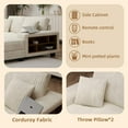 thumbnail image 3 of Upholstered Sleeper Sofa Bed with Side Cabinet, 79.5" Double Chaise Lounge Sofa, Oversized Reading Sleeper Chair with 2 Pillows, Modern Sectional Couches for Living Room (Beige, corduroy,79.5"), 3 of 8