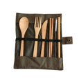 thumbnail image 2 of YMTQ 7Pcs Flatware Cutlery Eco friendly Bamboo Knife Fork Spoon Chopsticks Straw Set, 2 of 7