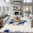 thumbnail image 3 of 5'x8' Area Rugs, Vintage Blue Floral Indoor Outdoor Area Rug for Living Room Bedroom, Spring Blooms Botanicals Washable Bathroom Rugs Kitchen Floor Carpet Mats Home Decor Aesthetic, 3 of 8
