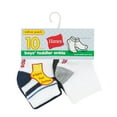 thumbnail image 3 of Hanes Infant/Toddler Boys' Ankle Socks, Gripper Foot Bottoms, 10-Pairs Blue/White/Grey Assorted 12MTH, 3 of 4
