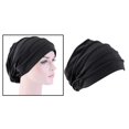 thumbnail image 2 of Guardoinrt Bonnet de Nuit Confortable en Coton Doux et Extensible pour Perte de Cheveux Noir 56-58cm 1Ensemble, 2 of 6