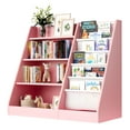 thumbnail image 7 of Hironpal Bookcase with 4 Tier Storage, Burlywood, Pink, 7 of 7