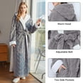 thumbnail image 3 of UNEEI Robes for Women Hooded Full-Length Womens Robes Soft Warm Women Bathrobes Gray L, 3 of 7