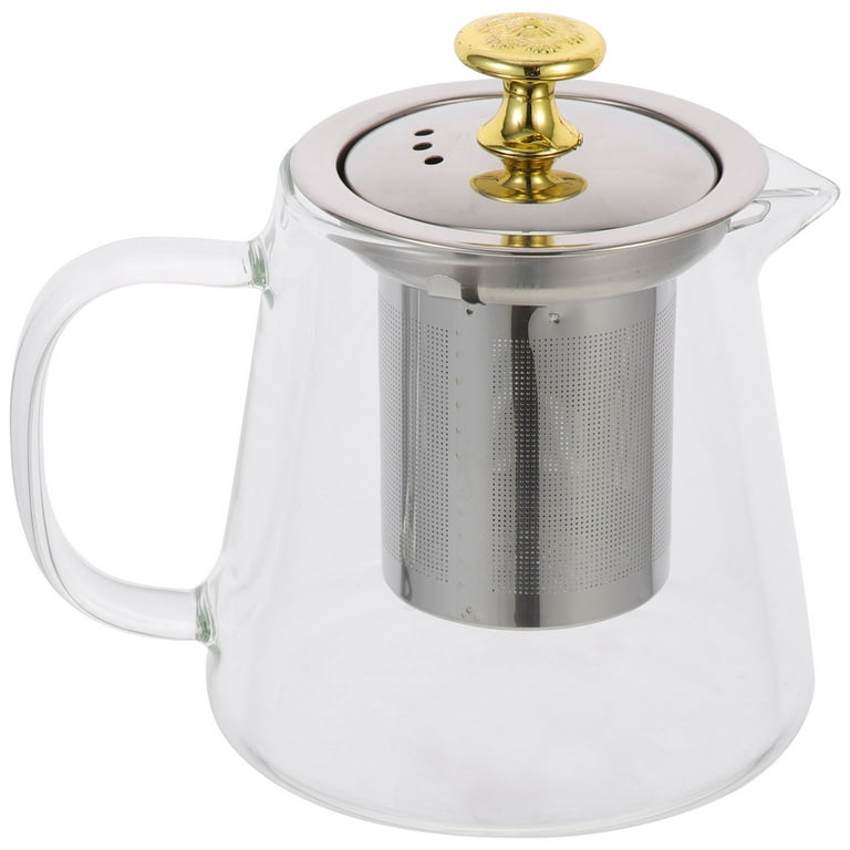 Clear Glass Tea Pot With Spout Glass Tea Kettle Home Heat-resistant Teapot  