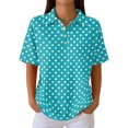 thumbnail image 2 of Women's Waffle Golf Polo Shirts Summer 2026 Striped Short Sleeve T-Shirt Casual Tennis Work Athletic Tops Multicolor L, 2 of 8