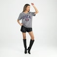 thumbnail image 3 of Women's Gameday Couture Gray University of South Carolina Aiken Pacers Iconic Edge Rhinestone V-Neck T-Shirt, 3 of 7