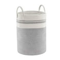 thumbnail image 3 of Cesta de almacenamiento bohemia de cuerda tejida para apartamentos y cuartos de servicio. blanco y gris, 3 of 9
