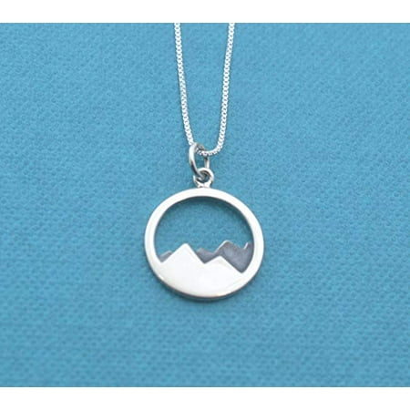 Mountain Range Necklace Mountain range pendant in sterling silver on sterling silver 18