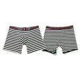 thumbnail image 4 of GHSOHS Men's Underwear Large Size Boxer Shorts for Men Soft Underpants Men's Cotton Underwear Lengthened Flat Angle Stripes Low Waist Track Running Wear Legs Boxer Brief Cotton Panties Mens Boxer,L, 4 of 5