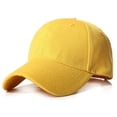 thumbnail image 1 of Men Women Multiple Colour Baseball Cap Peaked Cap Solid Color Adjustable Unisex Spring Summer Dad Hat Shade Sport Baseball Cap,Yellow,Adjustable, 1 of 7