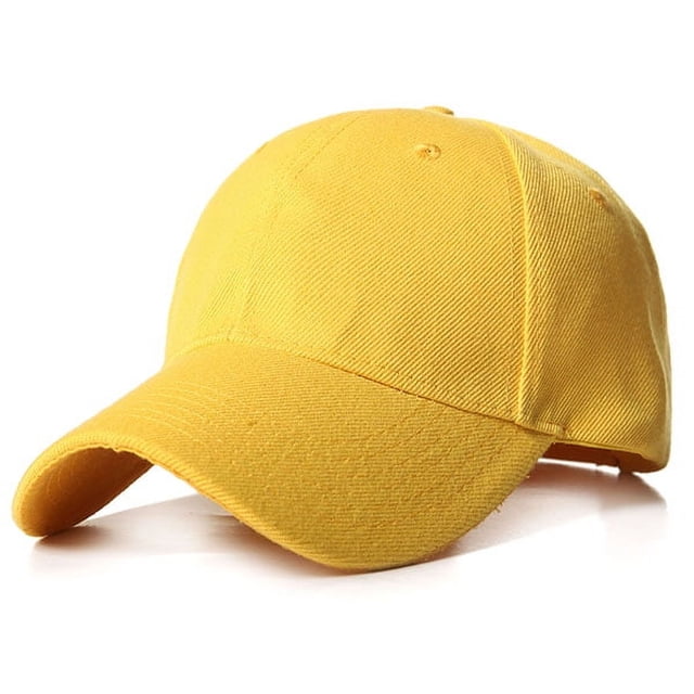 Men Women Multiple Colour Baseball Cap Peaked Cap Solid Color Adjustable Unisex Spring Summer Dad Hat Shade Sport Baseball Cap,Yellow,Adjustable