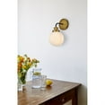 thumbnail image 2 of Hanson 1 light bath sconce in black with brass with frosted shade, 2 of 5