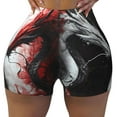 thumbnail image 2 of Fuzoiu Cool Black And White Dragon Print Women's Workout Shorts,Workout Biker Shorts Women,Exercise Fitness Shorts,Scrunch Short, Athletic Shorts for Gym Yoga Running Sport Active-Medium, 2 of 8