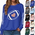 thumbnail image 4 of Godom Oversized Sweatshirt for Women Rugby Graphic Pullover Long Sleeve Drop Shoulder Fleece Sweatshirt, 4 of 7