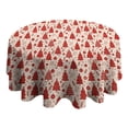 thumbnail image 4 of Red Christmas Tree Pattern Round Tablecloth 60"x60",Wrinkle Wipeable Table Cloth for Kitchen Dining Room Picnic Patio Party, 4 of 6
