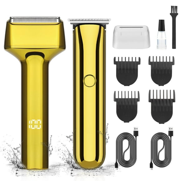 Afeitadoras eléctricas GSKY para hombre, set de cortadora Gold Baber, recortadora de pelo y afeitadora de láminas, recortadora de barba para hombre