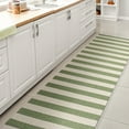 thumbnail image 4 of JONATHAN Y SANTA MONICA Negril Two-Tone Wide Stripe Runner Rug, 2 x 8, Green/Cream, 4 of 9