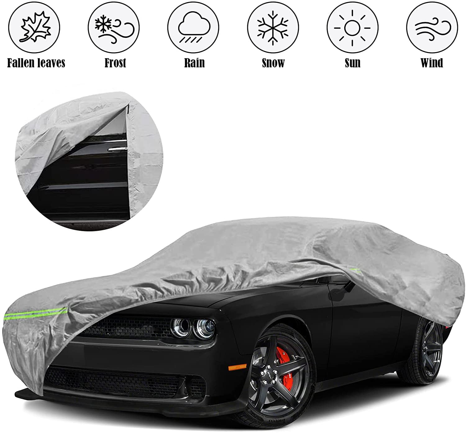 challenger ケース　madeinchallenger Car Covers Waterproof All Weather Replace for 2008-2021