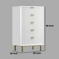 thumbnail image 4 of Benjara Beth 48 Inch 5 Drawer Tall Dresser Chest, White Mahogany Wood, Gold, 4 of 7
