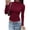Burgundy, variant on Womens Tops Casual Mock Neck Long Sleeve Shirts Soft Stretchy Ribbed Knit, Ruched Slim Fit, Going Out Tops, Work, Date Outfits, Y2K Clothes,Fall Winter Basic Layering